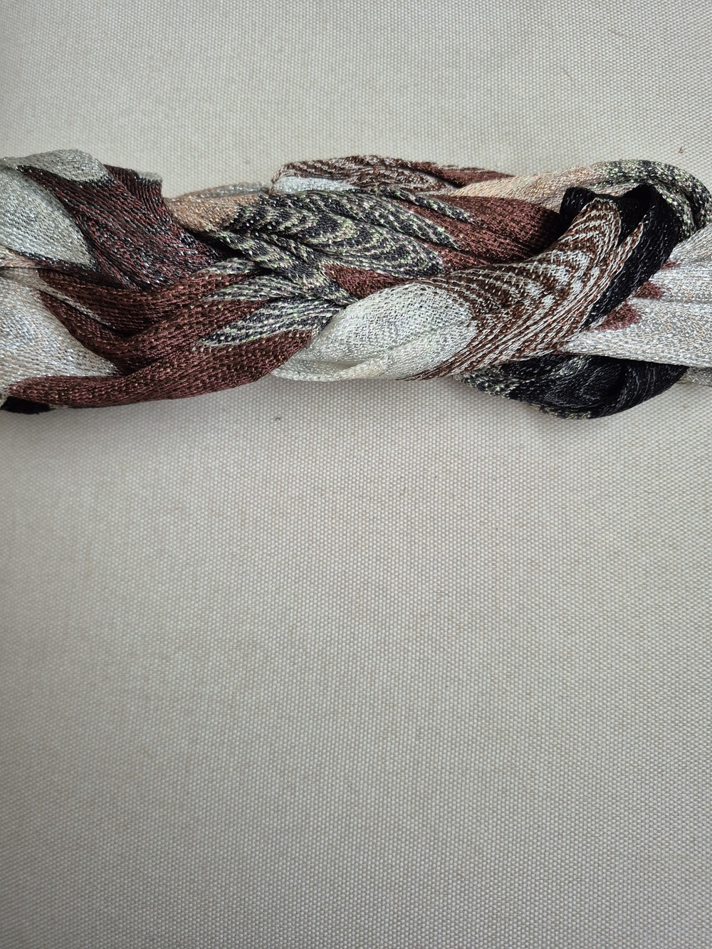 Missoni Metallic Floral Scarf in Brown, Silver and Black